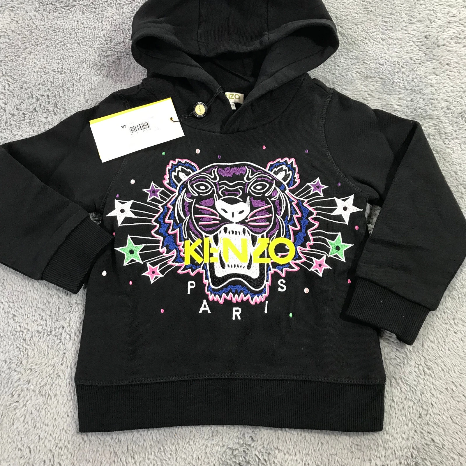 Maglione Kenzo bambino bambina 4 felpe con cappuccio ricamato grafica tigre