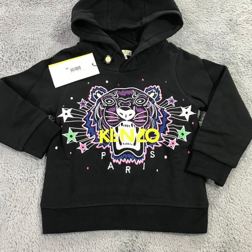 Kenzo Kids Sweater Girls 4 Hoodie Embroidered Tiger Graphic Sweater Sweatshirt - Picture 3 of 10