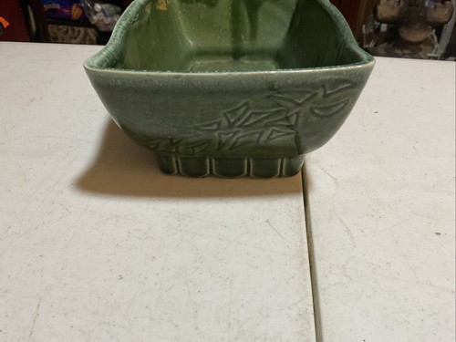 Vintage Cookson Pottery Signed CP-4810- Roseville OH USA Green Ceramic Planter - Picture 3 of 6
