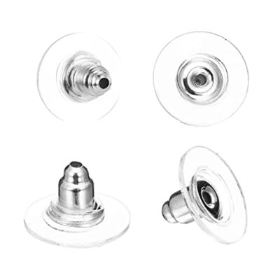 SUNNYCLUE 1Scatola 80pezzi Huggie Hoop 15mm Ganci per Orecchino A Leva Rotondi Schienali A Leva in Acciaio Inossidabile Huggie Hoop con Cerniera con Passanti Earwires Leverbacks Fili per Orecchie per