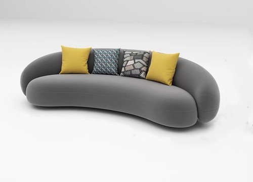 Curved Couch Fleece/Velvet Fabric Lounge Sofa 1/2/3 Seater Custom Colours - Picture 23 of 31