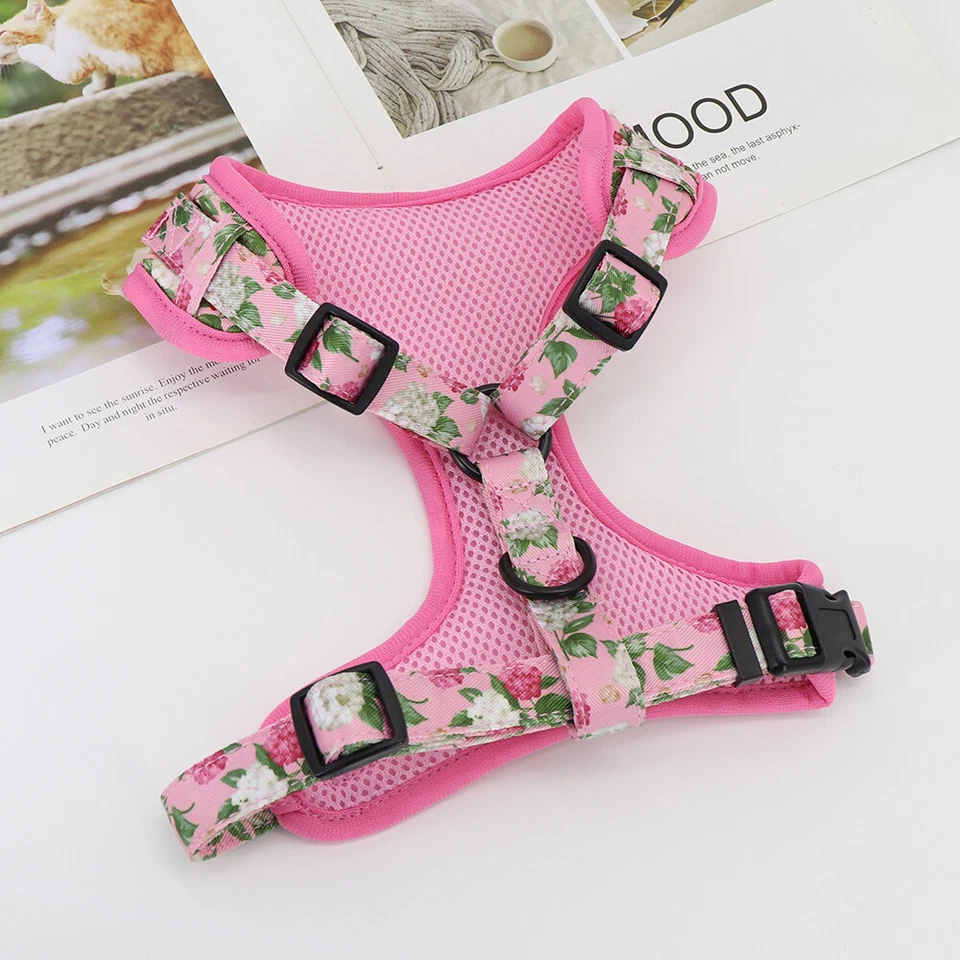 Floral Dog Harness Mesh Padded Walking Vest French Bulldog Beautiful Flower XS-L - Image 3 of 4