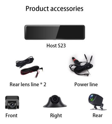 12 Inch 1080p Three Lens Multifunctional Driving Recorder