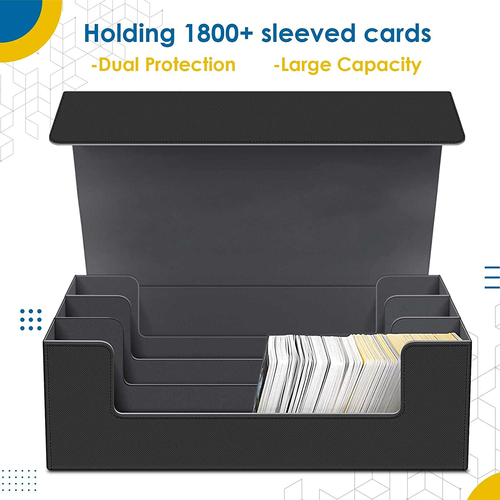 Card Deck Storage Box Card Deck Holder Box Trading Card Storage Box Magnet 1800+ - Picture 13 of 33