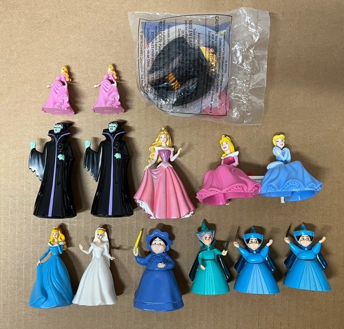 Disney Sleeping Beauty Cinderella Figures 13 PVC Toys Maleficent Fairy Crow G8 - Picture 2 of 3