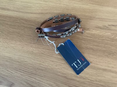 trussardi genuine leather and euro metal women belt size 120cm