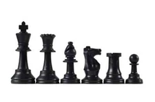 Wholesale Chess Triple Weighted Staunton Colored Pieces - Black