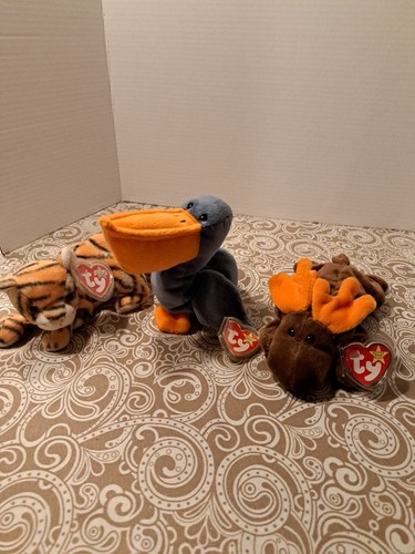 Ty Beanie Babies Lot India Scoop Chocolate with Tags Plushies. K
