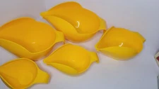 POURfect Randy Kaas Orange Yellow Mixing Measuring Bowls 5 pc LOT