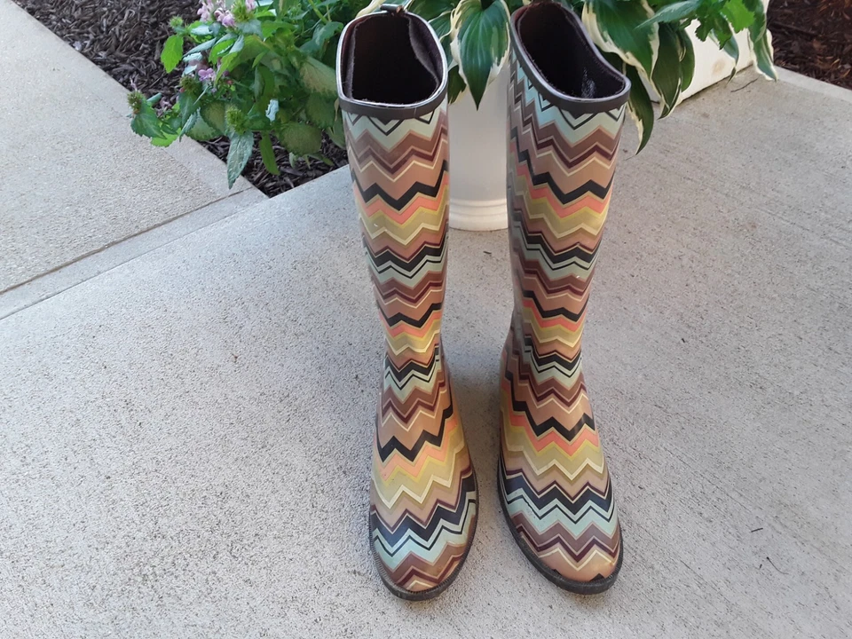 Botas de lluvia MISSONI x Target clásicas Chevron Zig Zag para mujer 8 edición limitada  Foto 4 de 4