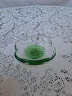 Vtg Arte Murano Icet Blown Glass Ashtray Trinket Dish Clear Green Venezuela