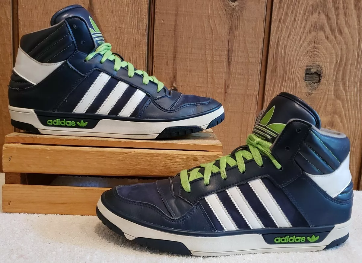 Adidas Post Player Vulc Us Casual Basketball Shoes Blue Wht Green Men Sz 10 D