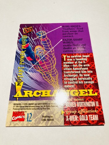 1994 X-men Archangel ' 94 MARVEL Trading Card Game Rare Gary Ciccarelli #12 F/S - Picture 12 of 12