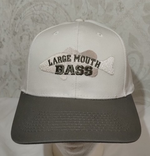 NWOT Large Mouth Bass Fish Hat - Beige Fishing Strapback OC Outdoor Cap - Picture 2 of 7