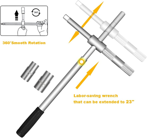 23" Universal Extended Lug Wrench, 4 Way Tire Iron Nut Wrench Set with Storage B - Picture 3 of 7