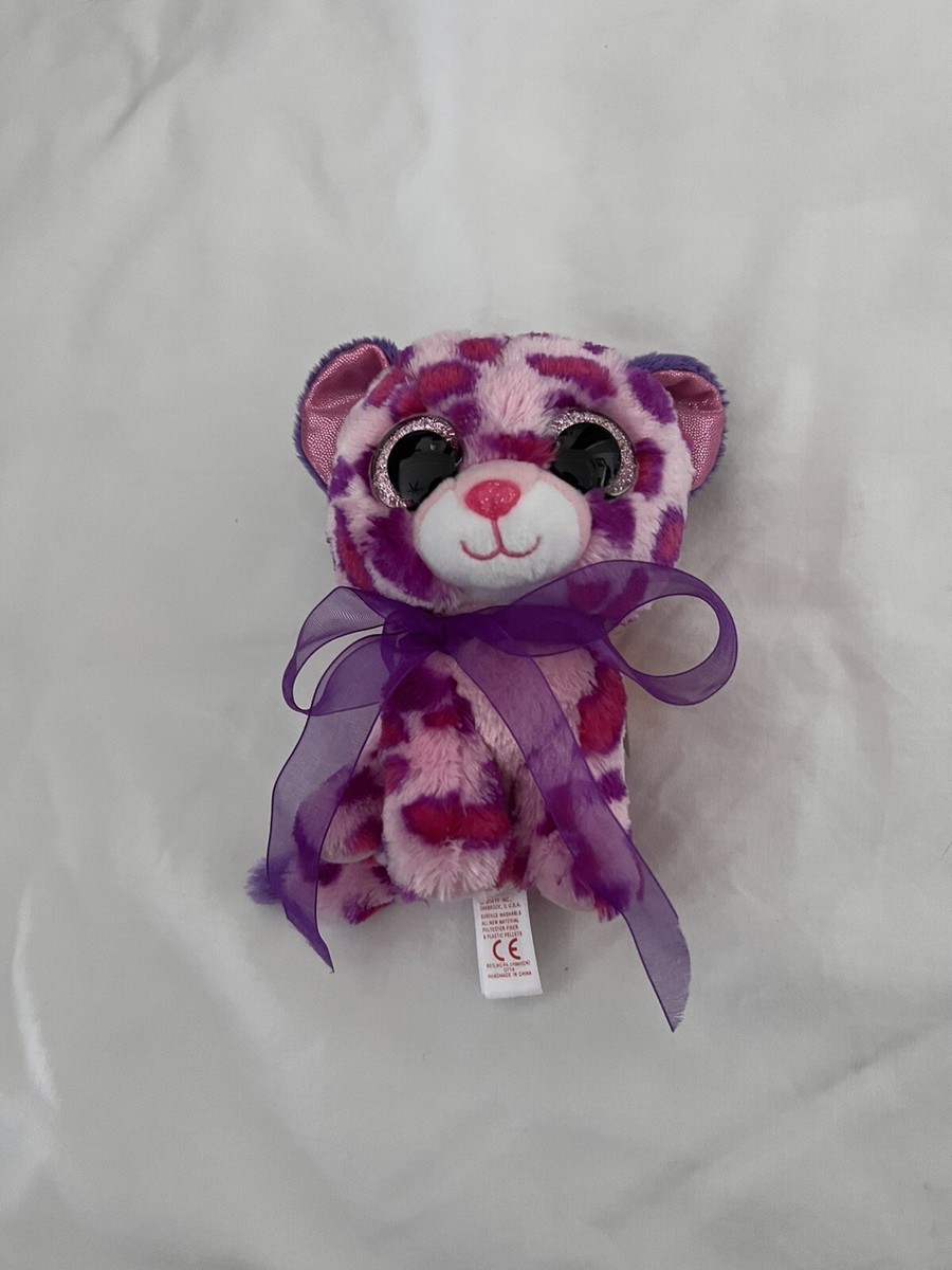 TY Beanie Boos GLAMOUR the Pink Leopard (Glitter Eyes) (6 inch