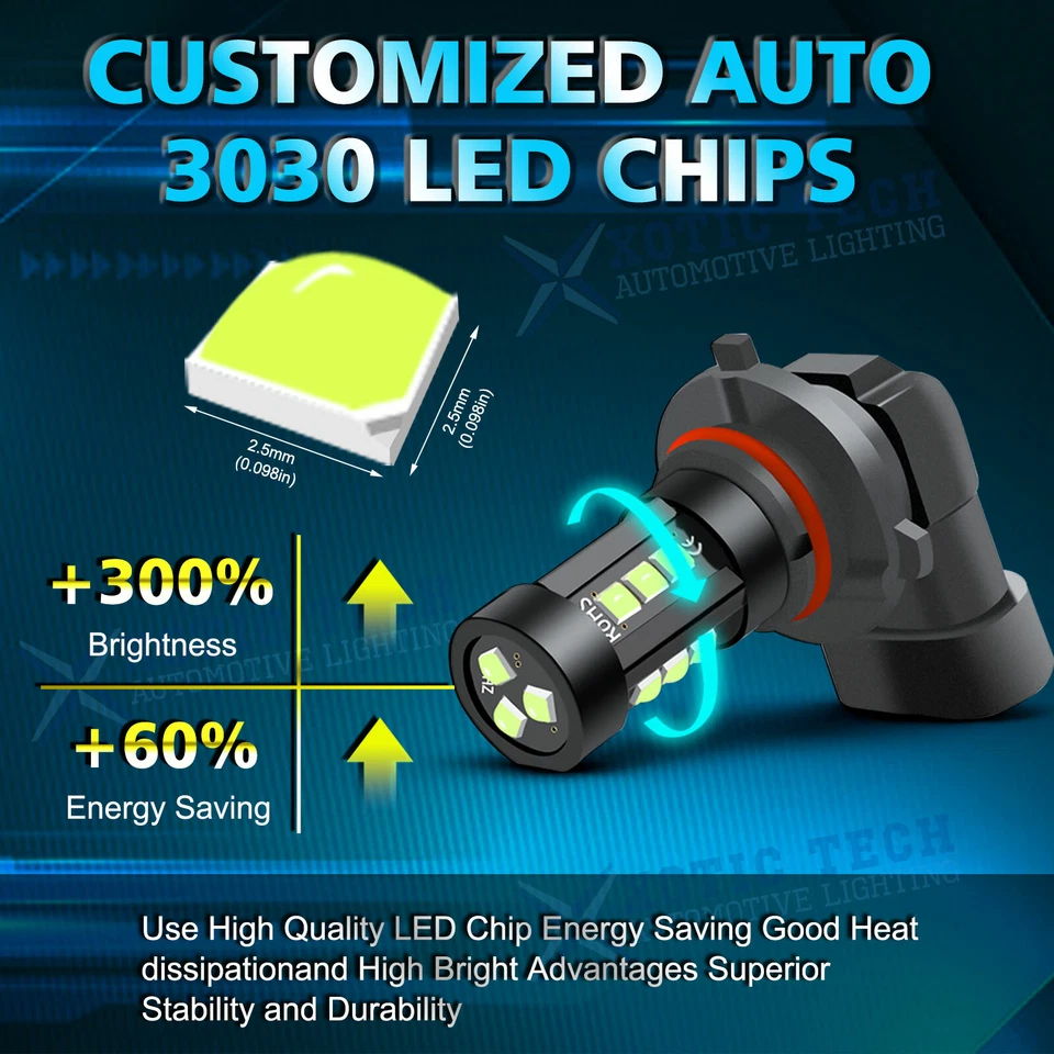 Luces antiniebla LED 8000K azul hielo 9006 HB4 bombillas para Mazda 3 CX-9 2007-2013 Foto 4 de 4