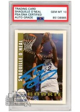 Shaquille O'Neal 1992-93 Hoops Autograph Rookie Card #442 PSA/DNA10 (Light Blue)