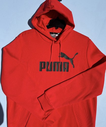 Puma Men's Essential Big Logo High Risk Red Hooded Sweatshirt Size Large - Picture 10 of 17