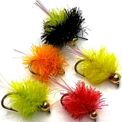 6, 8 oder 12 Forellen Fliegenfischen BLOBS Fliegen BARBED ODER BARBLESS G. HEAD 10, 12