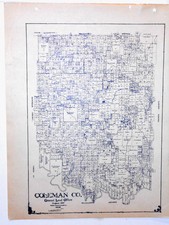 Old Coleman County Texas General Land Office Owner Map Santa Anna Novice Valera