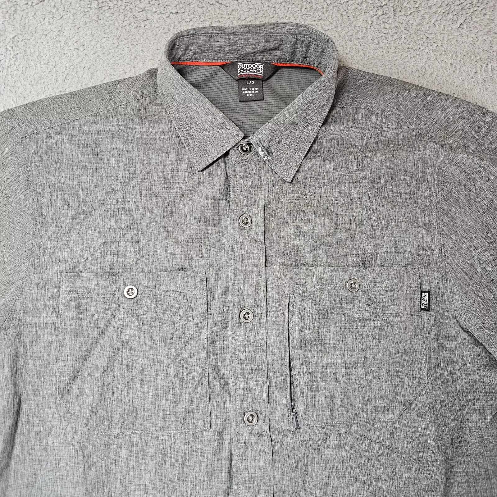 outdoor-research button up nylon pockets long sleeve flaw shirt