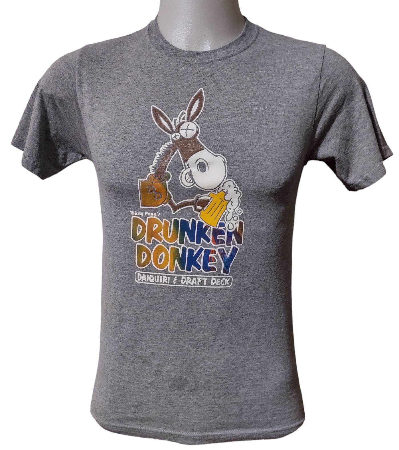 Jerzees T shirt donna manica corta ubriaco asino assetato pony