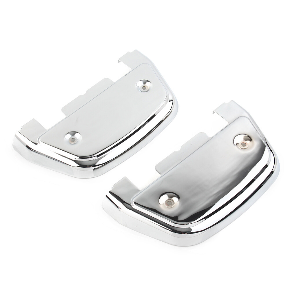 Pair Chrome Passenger Footboard Floorboard Covers For Harley Touring
