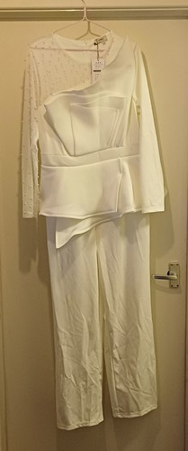 Ladies Aomei White One piece Trouser Formal Outfit Size M - Picture 3 of 4