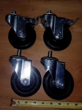 X4 Lot Of 4 Inch Caster Wheels 1/2in Bolt Heavy Duty Commercial Restaurant Use 