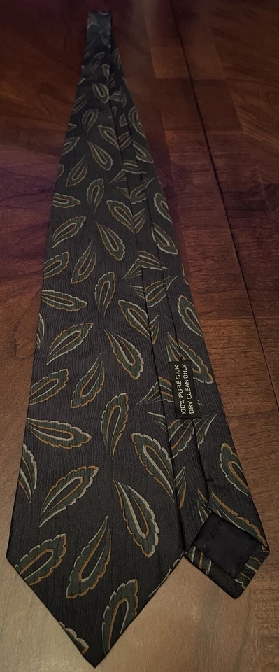 Corbata Giorgio Armani Corbata Azul Verde 100% Seda Hombre Hecha en Italia Foto 3 de 4