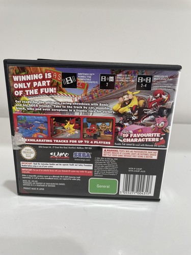 Nintendo DS Sonic & Sega All Stars Racing inc manual Fast Shipping - Picture 2 of 3