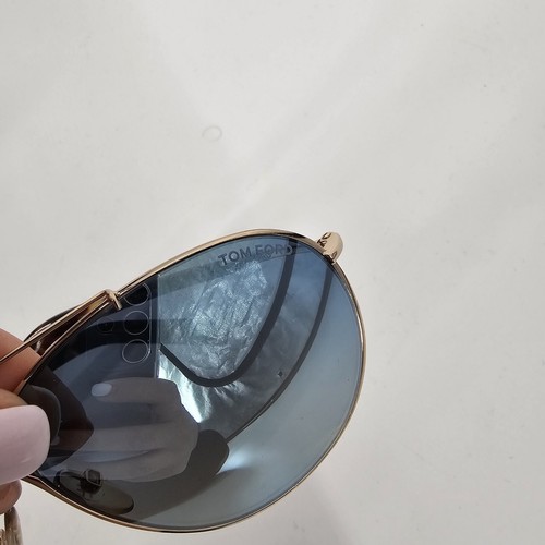 Gafas de sol Tom Ford EVA TF374 Criss Cross doradas aviador 28X 140 mm - Imagen 8 de 12