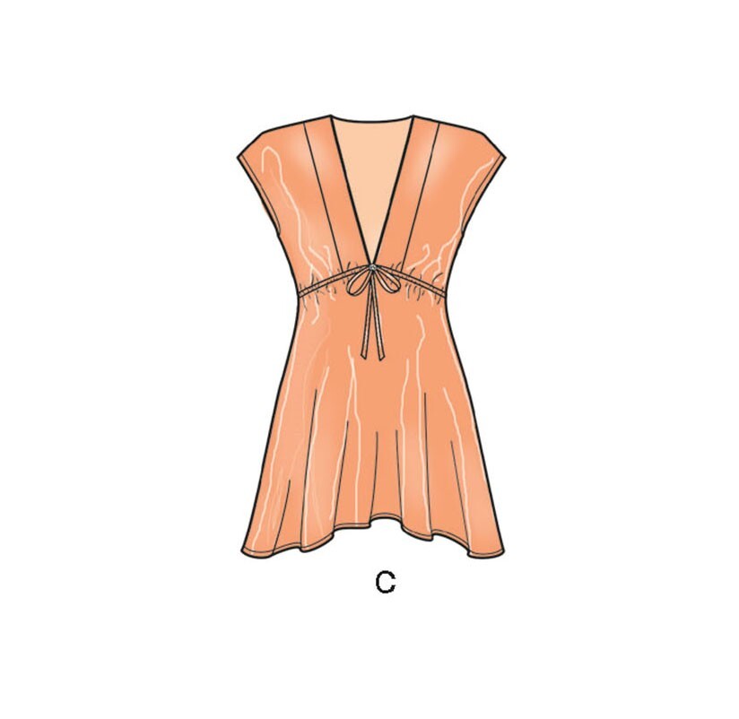 NEW LOOK SEWING PATTERN 6575 MISSES 624 RAISED WAIST DEEP VNECK TUNIC