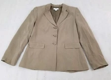 Travis Ayers Dressbarn 14 Women's Jacket Silk Polyester Tan Fast Ship