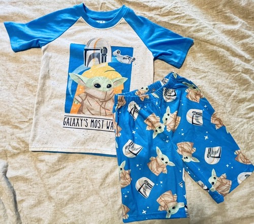 Baby Yoda Boys Pajamas Star Wars The Mandalorian Shirt Shorts Set Size 6/7
