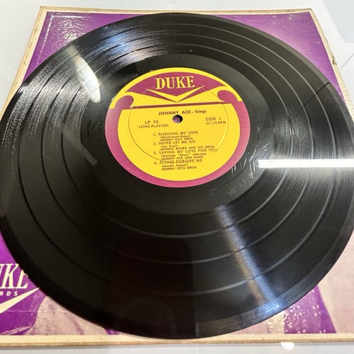 Memorial Album For JOHNNY ACE ~ ULTRA RARE VINYL LP-70 ~ 10" 33 rpm Duke Records - Picture 6 of 22