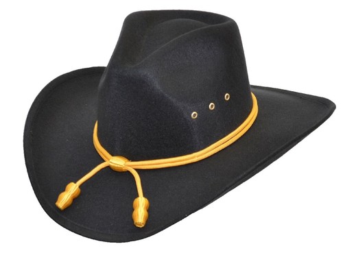 Western Express Cowboy Hat - Fitted or Elastic S/M L/XL - Black