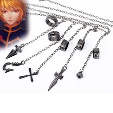 Hunter X Hunter Kurapika 5 Ring Chains Punk Metal Bracelet Rings Cosplay Jewelry