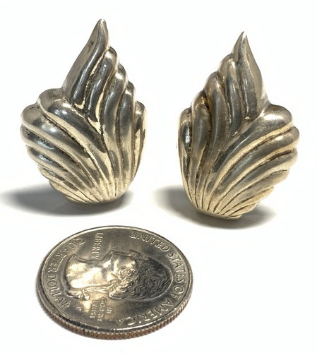 Sterling Silver 925 Shell Clip-On Climber Earrings JL53 - Picture 6 of 7