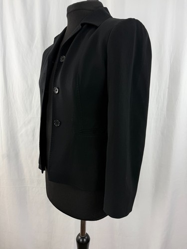 Womens Jaeger Blazer jacket Made in Hong Kong Vintage Black Size 10 - Picture 8 of 18