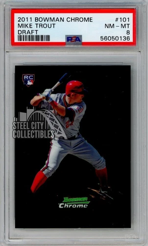 Mike Trout 2011 Bowman Chrome Baseball Rookie Card #11 PSA 8 NM-MT