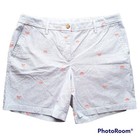 TALBOTS GIRLFRIEND CHINO SHORT IN STRIPES & WATERMELONS PRINT SZ 12 CASUAL CHIC