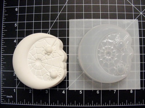 Spider Web Moon Mold, Bath Bomb Mold, Soap Mold, Chocolate Mold, Craft Mold - Picture 8 of 10