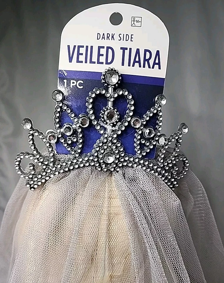Tiara Velada Fantasma Gris Traje Tú mismo Elegante Disfraz Halloween Accesorio Foto 2 de 4