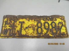 VINTAGE 1955 WY PSC PERMIT, LICENSE PLATE, TAG, GARAGE MAN CAVE, POOR CONDITION
