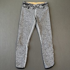 Lululemon Real Quick Tight Miss Mosaic White Leggings Womens Size 6 Gym Workout