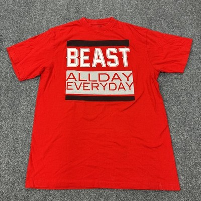 Hard Ten Shirt Mens 2XL Red Beast All Day Everyday Graphic Tee Tagless