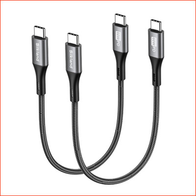 USB C auf USB C Kabel 2 Stück 25cm 3A 60W PD 3.0 QC 4.0 für iPhone Samsung iPad