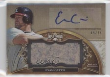 2013 Topps Triple Threads Unity Jumbo Relics Sepia /75 Evan Gattis Auto nd3